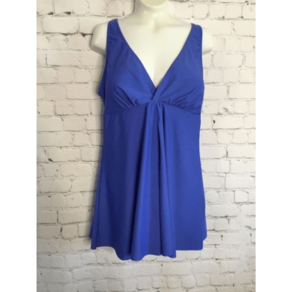 NWT Catherine Malandrino Blue One Piece Swim Dress Swimsuit Women S China
